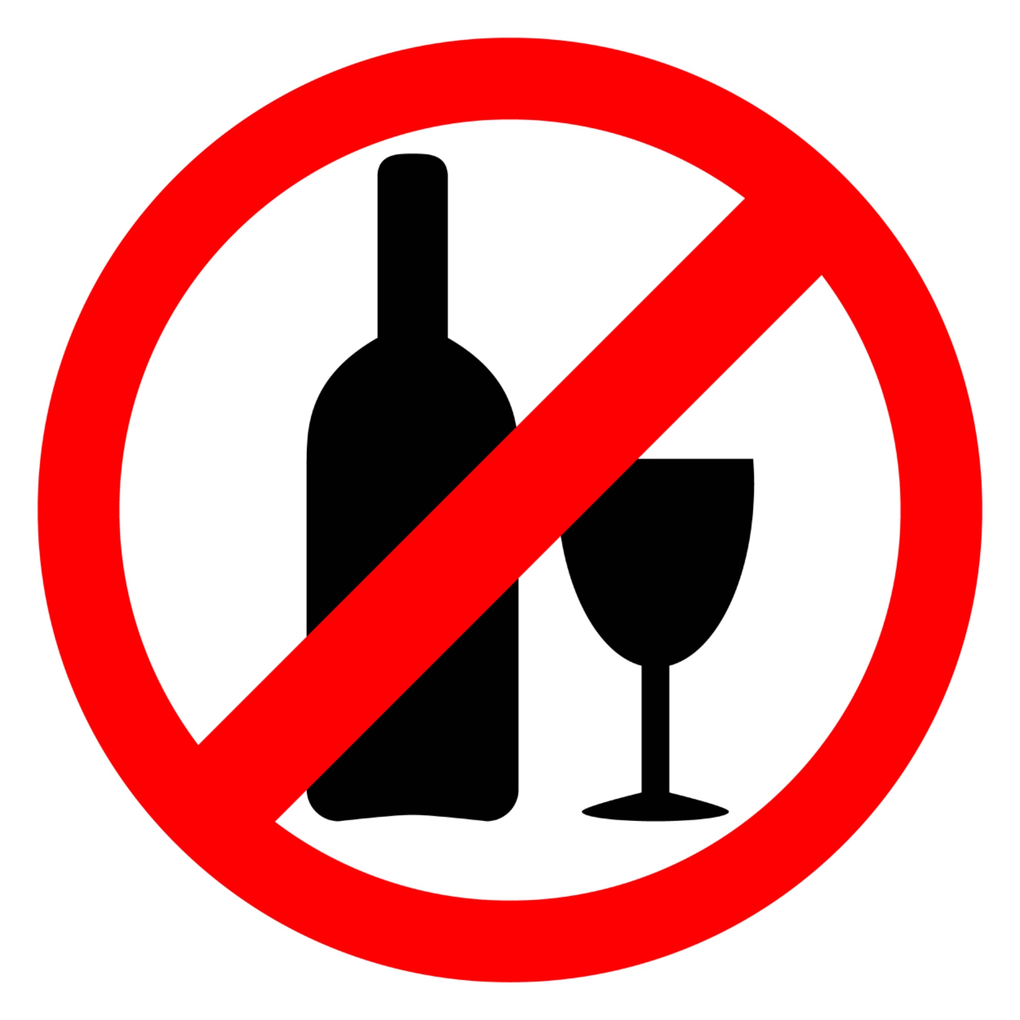 Alcohol prohibited sign