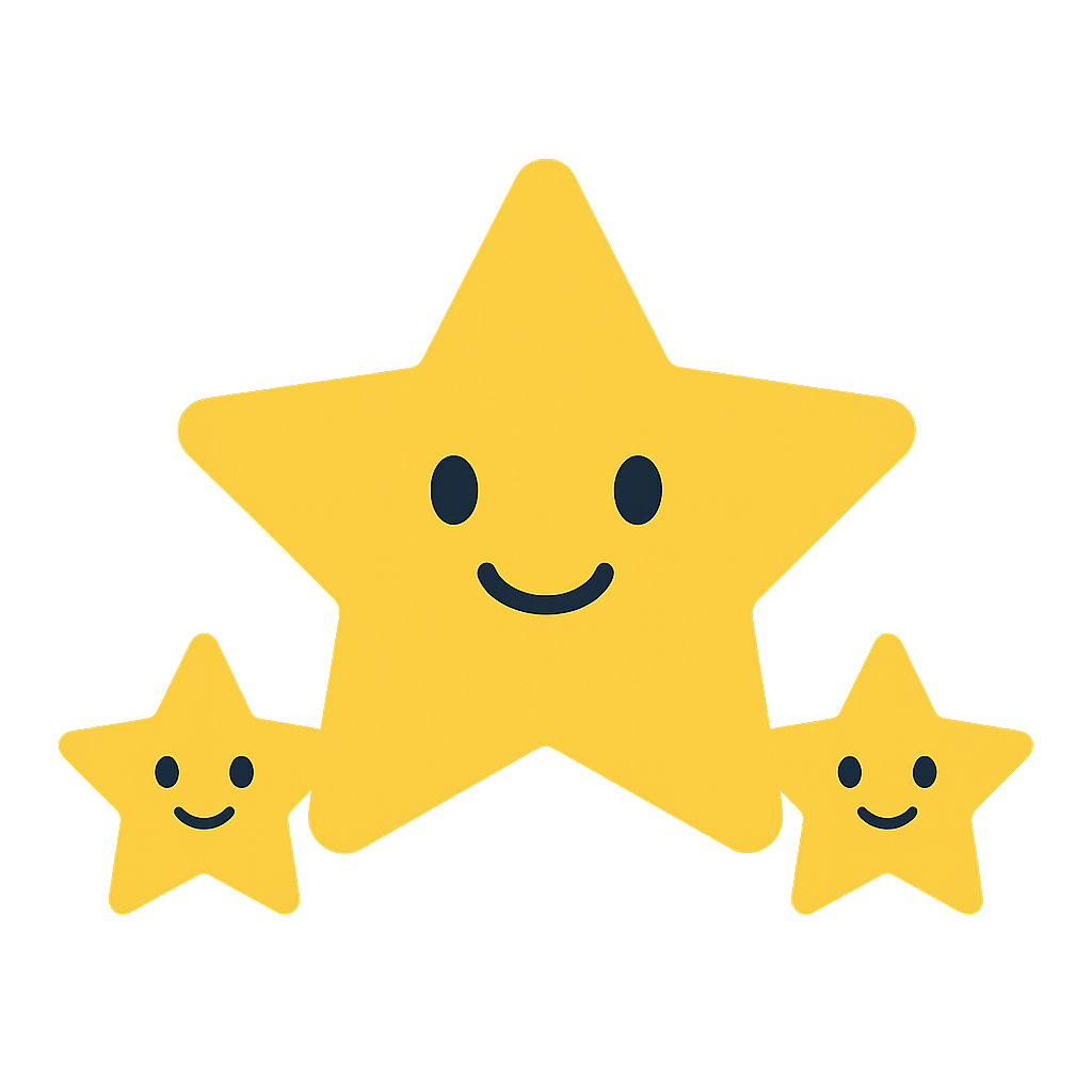 Smiling star representing care, kindness and belonging at Francis Baily Primary School