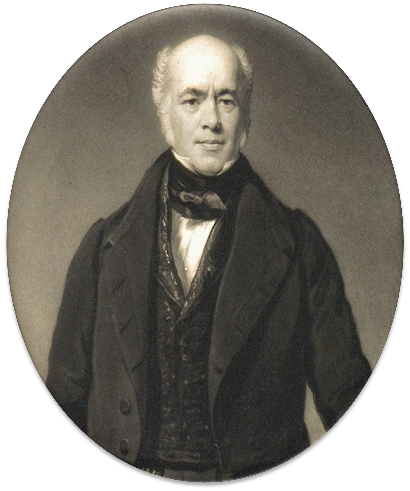 Portrait photo of astronomer Francis Baily wearing a dark coat