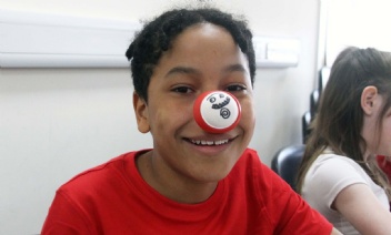 Francis Baily Pupil wearing a Red Nose in aid of Comic Relief
