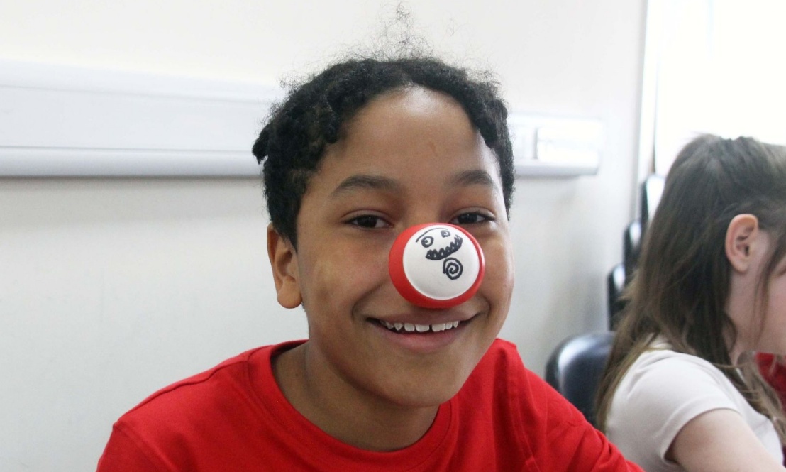 Francis Baily Pupil wearing a Red Nose in aid of Comic Relief